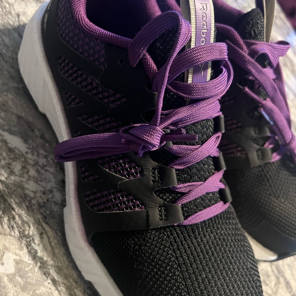 Reebok Women's Black and Purple Steeltoe Shoes